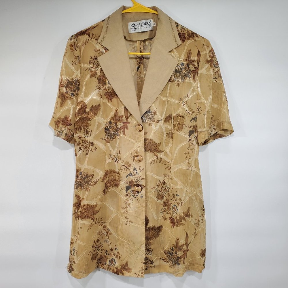 Summer Printed Chiffon Women's Cardigan, L